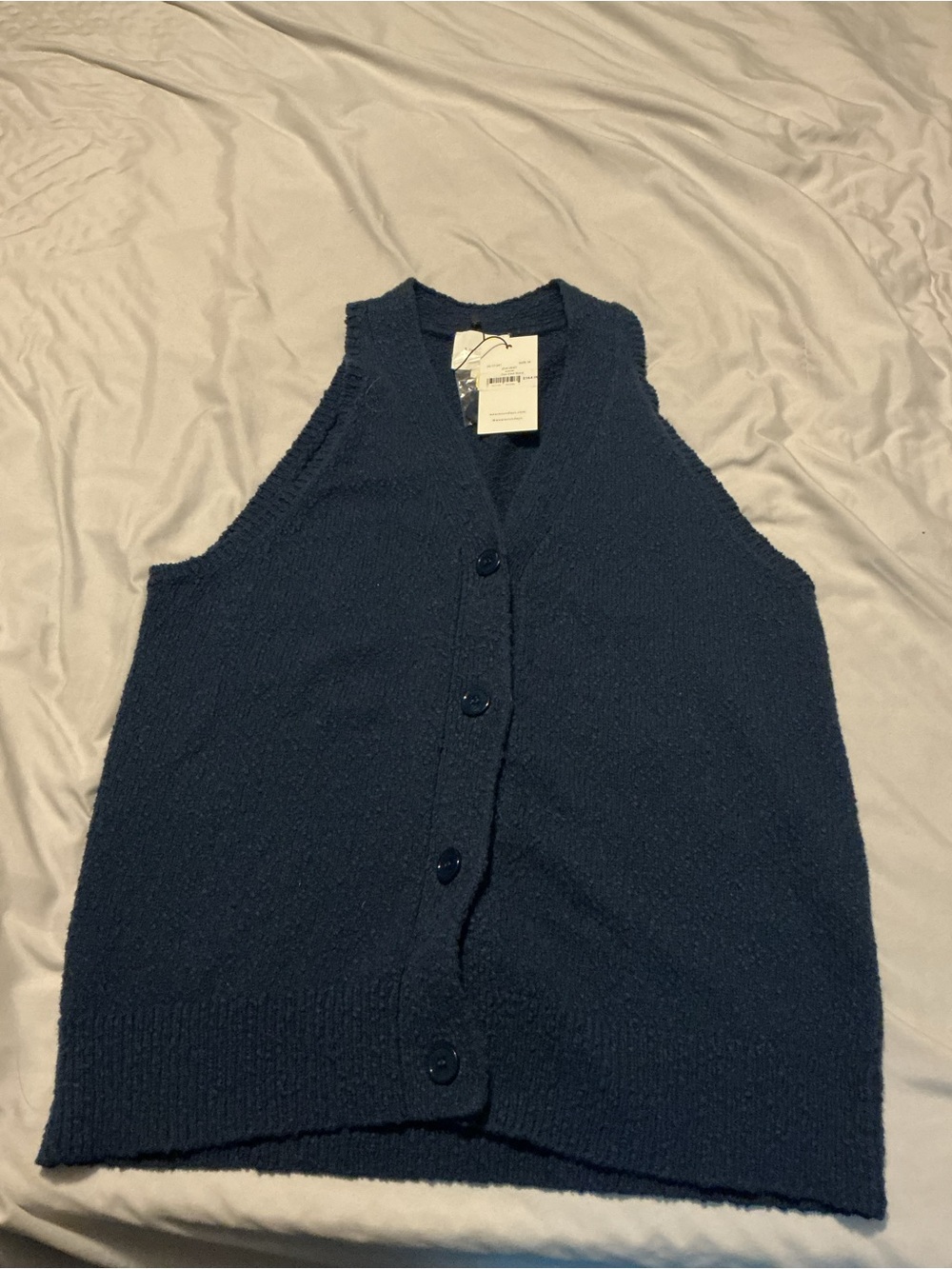 sundays Navy Knit Button-Front Vest - Picture 3 of 9